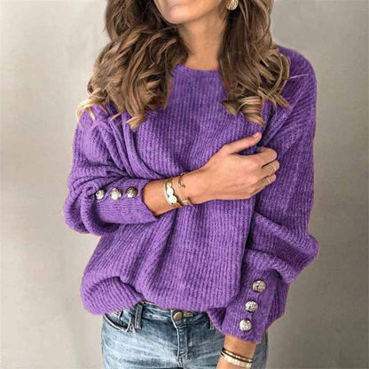"Cozy Chic: Women's Round Neck Sweater - Your Must-Have Winter Fashion Staple!"