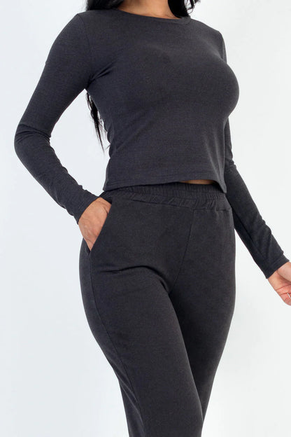 "Luxe Relaxation Set: Capella Ribbed Sweatshirt and Joggers"