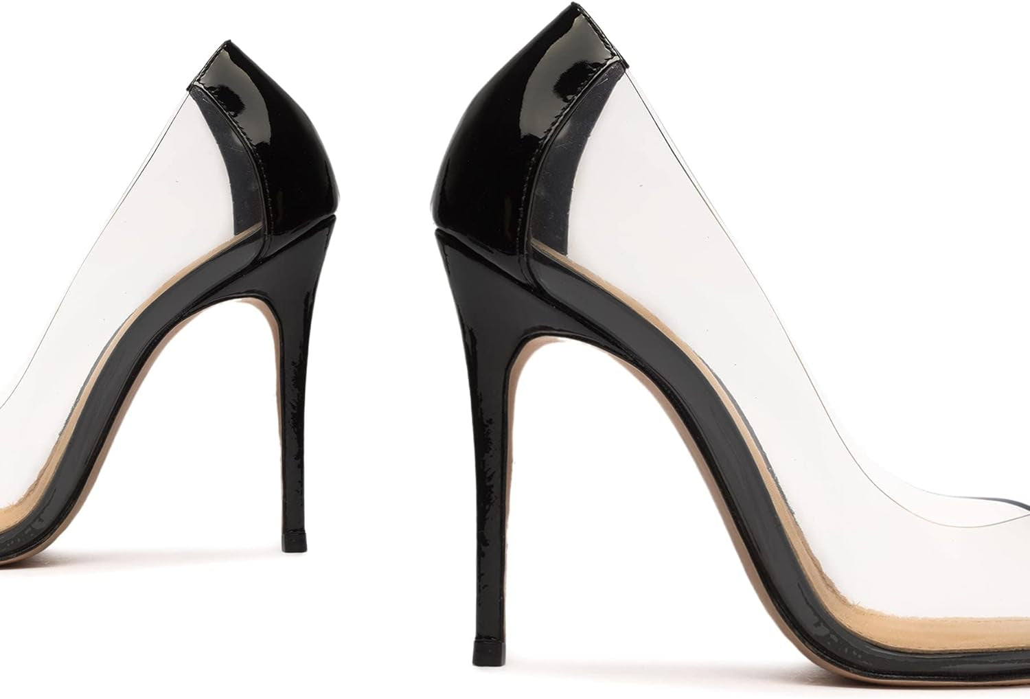 Clear Elegance: Women's Pointed Toe Pump Heels