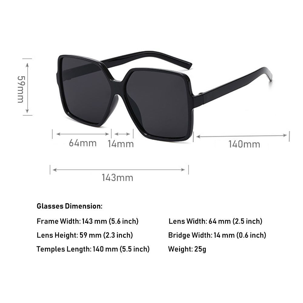 Oversized Square Sunglasses for Women and Men