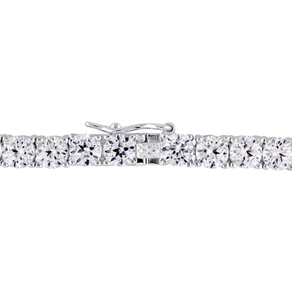 Women'S 14-1/4 Carat T.G.W. Created White Sapphire Sterling Silver Tennis Bracelet