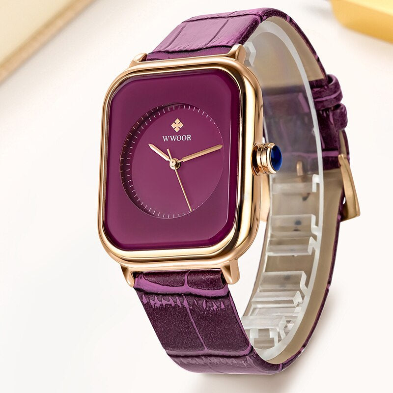 Elegant Waterproof Women's Quartz Watch in Luxurious Purple