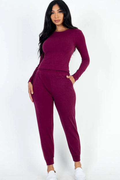 "Luxe Relaxation Set: Capella Ribbed Sweatshirt and Joggers"