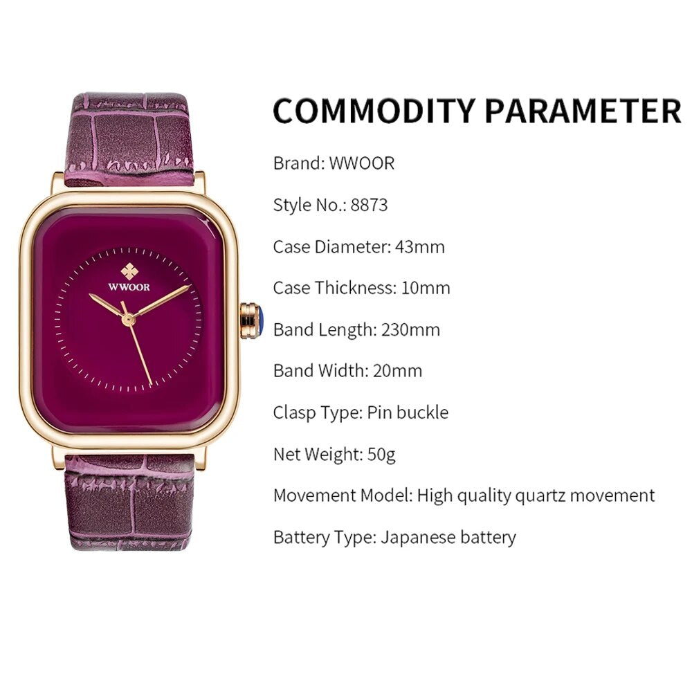 Elegant Waterproof Women's Quartz Watch in Luxurious Purple